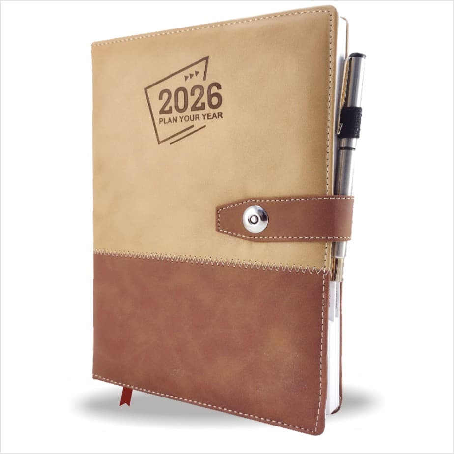50-50 Soft Cream Leather Premium 2026 Diary